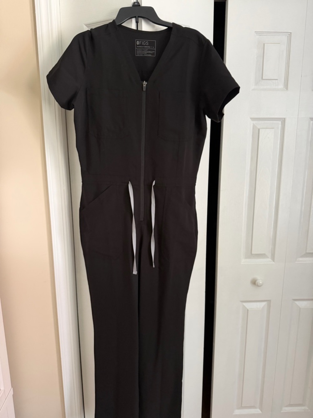 Figs Black Catarina scrub jumpsuit